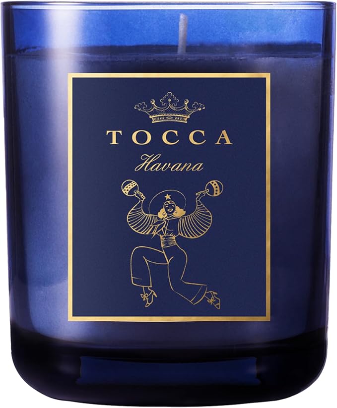 TOCCA Havana 10oz Candle- Sugar Cane & Rum Scented, Hand Poured Soy-Wax Blend with 100% Cotton Wick, 60 Hour Burn Time