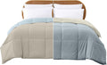 Modern Threads Down Alternative Reversible Comforter Beige/Light Blue King