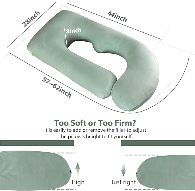 BATTOP Pregnancy Pillows for Sleeping,Full Body Maternity Pillow,Support for Back,HIPS,Legs,Belly for Pregnant Women,Pregnancy Pillow with Removable Cover