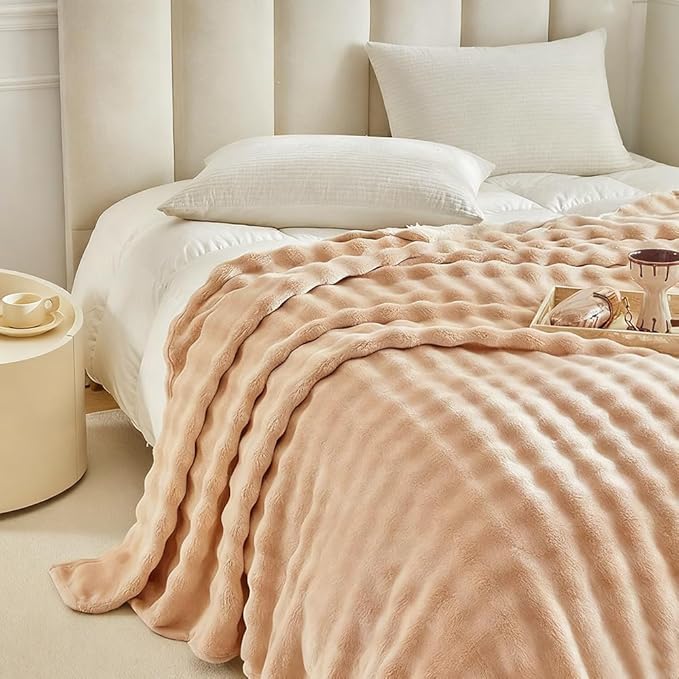 Heated Blanket Throw Blanket,50"x60" Soft Bubble Fleece Fast Heating Electric Blanket,Heating Blanket with 8 Heat Levels 6 Hours Auto-Off Overheat Protection, Grandma Gift,Washable，Apricot Yellow