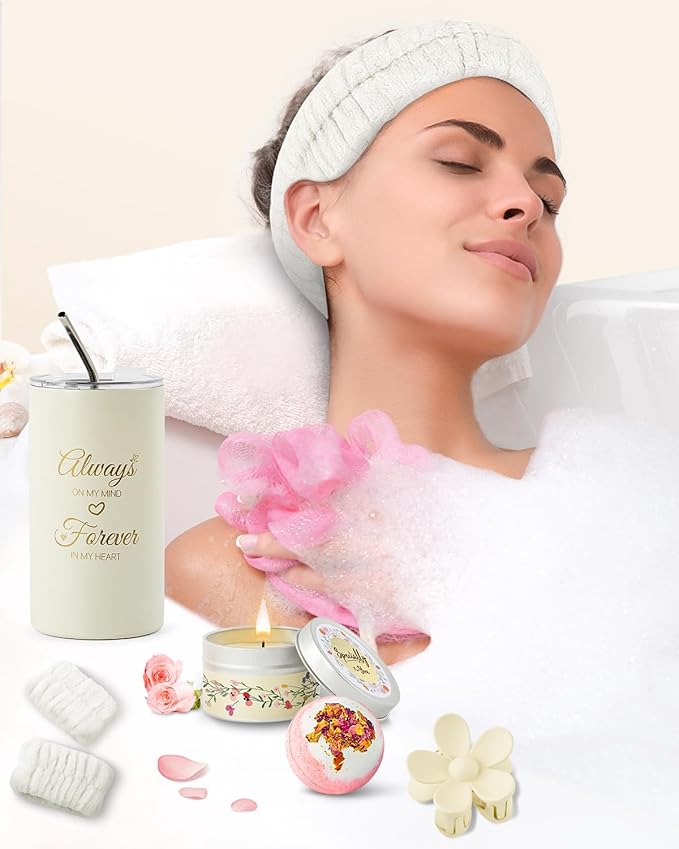 Get Well Gifts for Women, Care Package Happy Birthday Gifts for Women, Relaxing Spa Gift Baskets, Get Well Soon Gift Basket Sympathy Gift Baskets Thank You Gifts for Mom, Wife, Sister, Friends