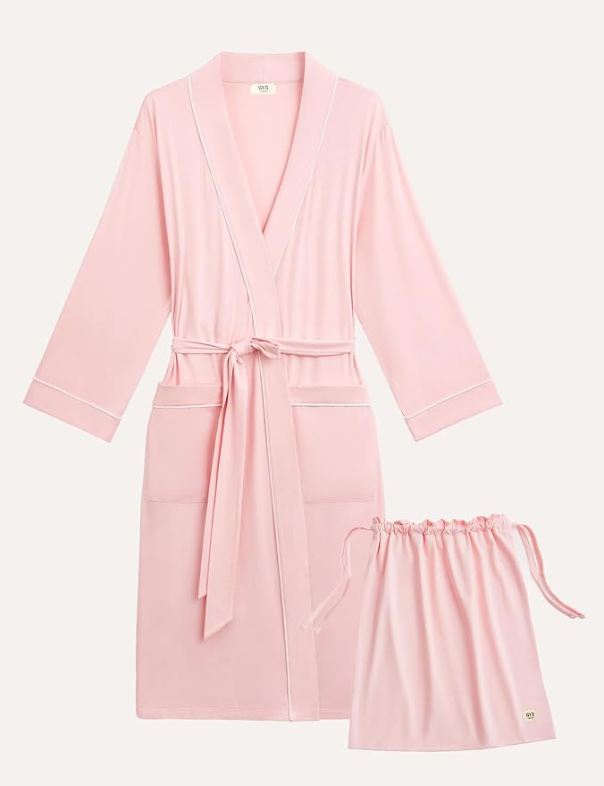 GYS Premium Viscose from Bamboo Robe for Women Long Sleeve Bathrobes Soft Kimono Robes