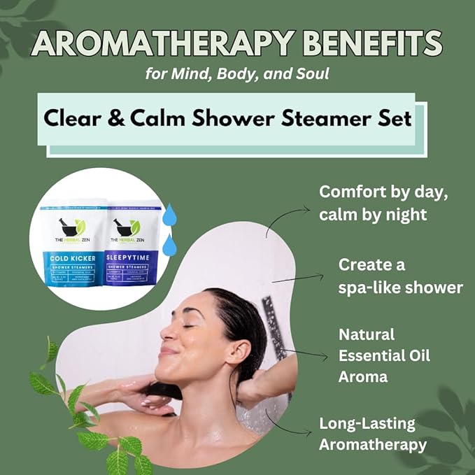 Aromatherapy Shower Steamer Gift Set - Christmas Gift - Adult Stocking Stuffer - USA Made - Shower Bomb Tablets Made with Soothing Natural Essential Oils - Relaxation Gift for Women and Men