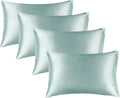 BEDELITE Satin Pillowcase for Hair and Skin, Super Soft Similar to Silk Pillow Cases 4 Pack with Envelope Closure, Cooling Pillowcases for Women Men (20"x40" King Size, Haze Blue)