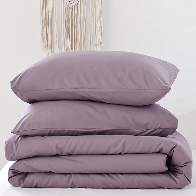 ROSGONIA Oversized Queen Comforter Dusty Purple, 3pcs (1 Comforter & 2 Pillowcases) Lightweight Oversized Queen Comforter Sets Bedding Blanket Quilts