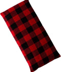 Large Microwave Heating Pad with Flax Seed, Scented or Unscented, Good for Back Pain or Cramps, Moist Heat Therapy or Ice Pack, Microwavable Bean Bag, 6" x 12" (Red and Black, Peppermint)
