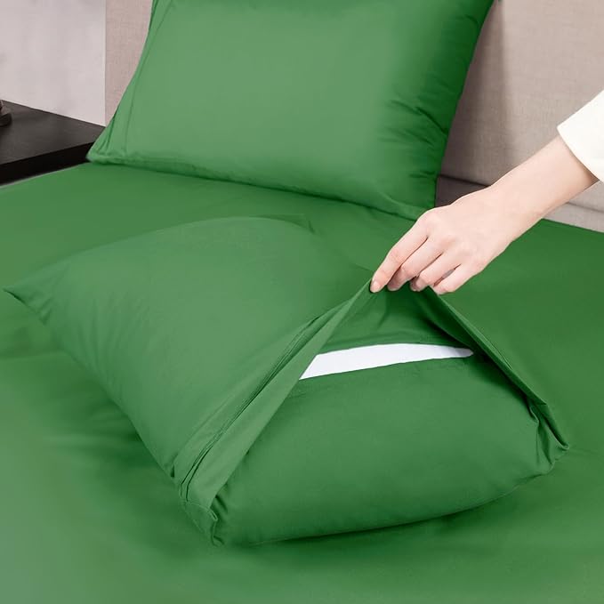 Mejoroom Bed Sheets Set - Extra Soft Luxury Full Size Sheets with 16 Inch Deep Pocket - Premium Bedding Collection - Breathable, Wrinkle, Fade & Stain Resistant - 4 Piece (Full, Calla Green)