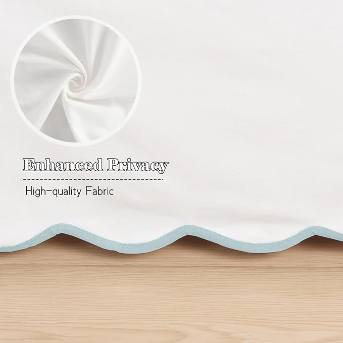 HIG King Bed Skirt - Easy Fit Scallop Edge Pleated Bedskirts with Spilt Coner, 18 Inch Drop Anti-Slip Dust Ruffle, Thick Fabric for Enhanced Privacy, Pre-Washed for Long-Lasting Use, Machine Washable