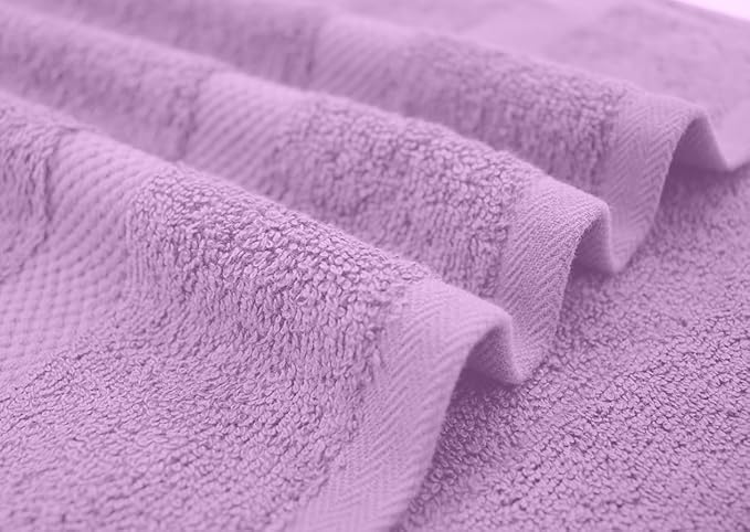 DAN RIVER Bath Towels Set of 4, 27 x 54 Inches, 100% Cotton, Larger & Lighter Weight, Quicker to Dry, Super Soft and Absorbent, Ideal Shower Towel for Daily Use, Lavender