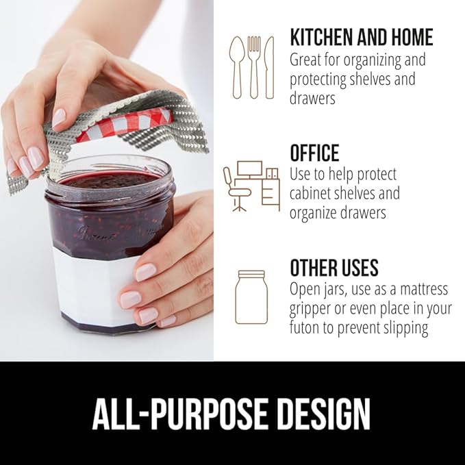 GORILLA GRIP powerGRIP Drawer Shelf and Cabinet Liner, Thick Strong Hold, Non-Adhesive Liners Protect Kitchen Cabinets and Cupboard, Bathroom Drawers, Easy Install, Breathable Mat, 17.5"x20', Chevron