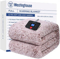 Westinghouse Electric Blanket Full Size, Soft Plush Sherpa Heated Blanket with 10 Heating Levels & 1-12 Hours Auto-Off, Machine Washable, 80x84 inches, Rust
