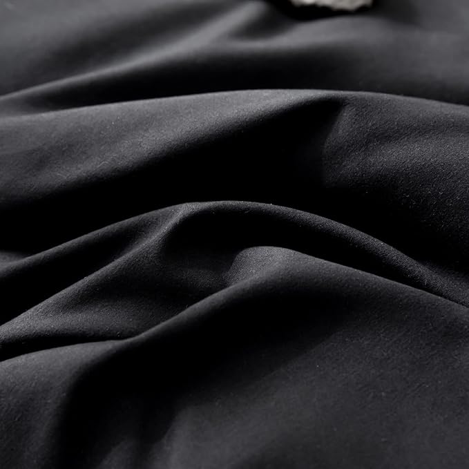 ROSGONIA Black Twin Comforter Set for Girls and Boys, 1 Boho Black Comforter and 1 Pillowcase, Soft and Warm Microfiber Material, Neutral Bohemian Style, Ideal for Dorm Rooms