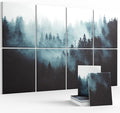 Wall Art Acoustic Panels,47''X31''Soundproof Wall Panels-8-Pack with 50 Adhesive Tabs, Panels for Living Room and Recording Studio, Offices-Foggy Nature Forest