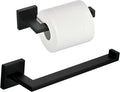 Matte Black Bathroom Accessories Hardware Set 2 Pieces, Toilet Paper Holder + Hand Towel Holder, Wall Mounted Towel Ring Towel Bar, SUS304 Stainless Steel, SHUNLI