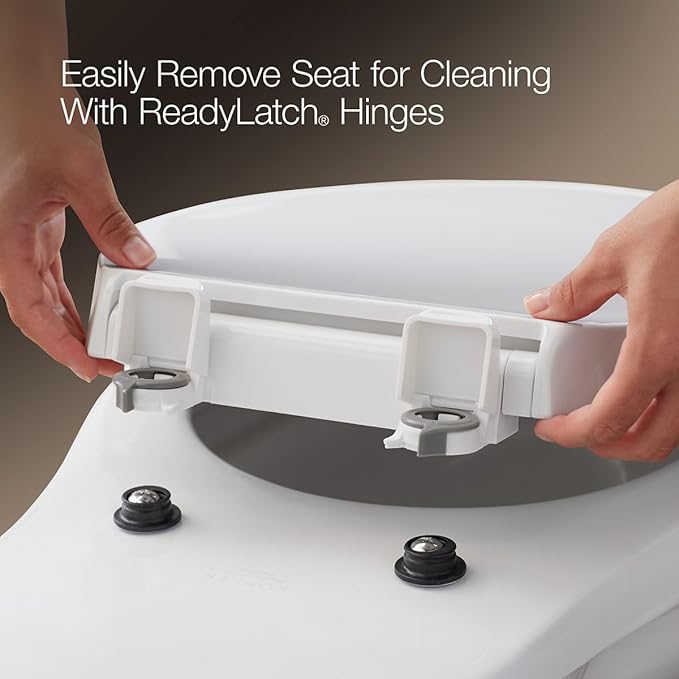 KOHLER 4734-RL-96 Rutledge ReadyLatch Soft Close Elongated Toilet Seat, Quiet-Close Lid, Grip-Tight Bumpers, Installation Hardware, Home Essentials, Biscuit
