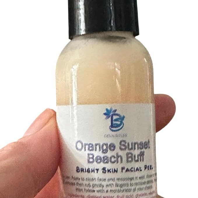 Diva Stuff Orange Sunset Beach Buff Facial Exfoliator With Gentle Mushroom Spicules Lemon Peel Kojic Acid Niacinamide Skin Repair Cleanser
