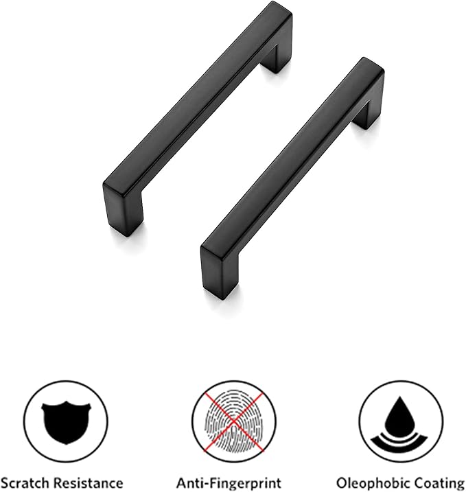 Ravinte 20 Pack Solid 3 Inch Center to Center Slim Square Bar Drawer Handles Kitchen Cabinet Handles Black Drawer Pulls Kitchen Cabinet Hardware Kitchen Handles Matte Black Cabinet Pulls