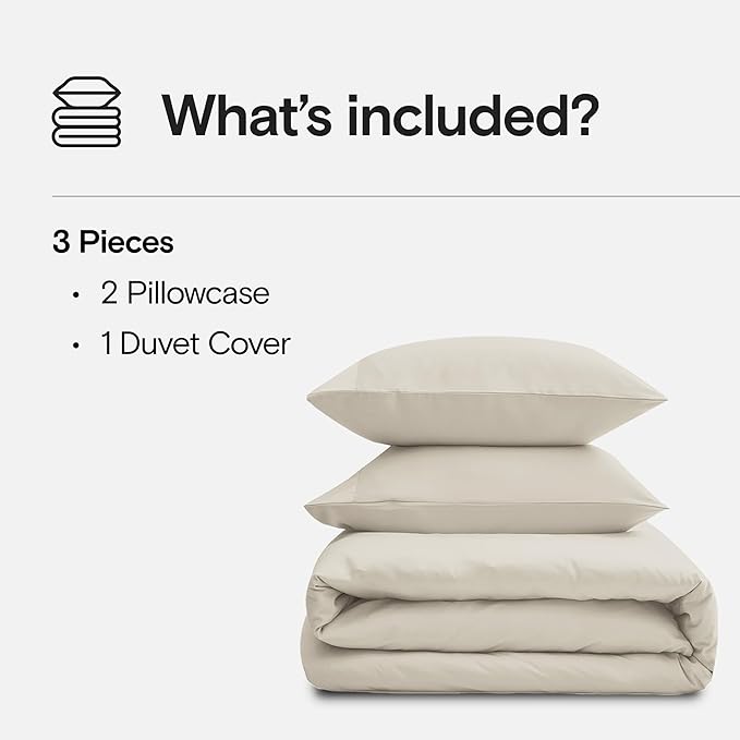 DOZ Duvet Cover Set, 100% Viscose derived from Bamboo, Organically Grown, Buttery Soft, Cooling Duvet Covers, High GSM, 1 Duvet Cover and 2 Pillowcases, 90"x90" (Sand, Full/Queen)
