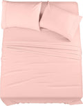 Utopia Bedding Queen Sheet Set – 4 Piece Bed Sheets for Queen Size Bed, Soft and Breathable Microfiber, Includes 1 Fitted Sheet, 1 Flat Sheet and 2 Pillowcases (Tea Pink)