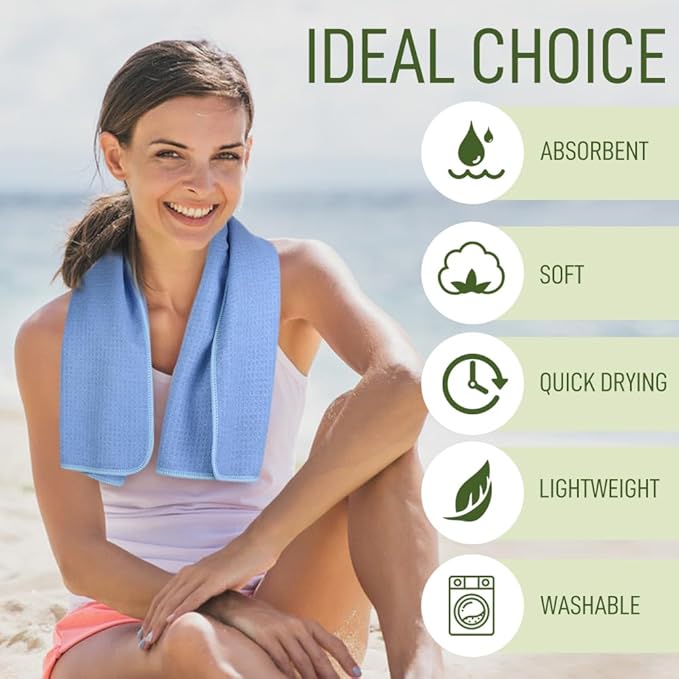 SUNLAND Microfiber Sports Workout Towels Fast Drying Fitness Sweat Towels for Men & Women Lightweight Multi-Purpose Gym Exercise Towel