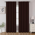 CUCRAF Blackout Curtains 96 inch Length 2 Panels Set, Rod Pocket Room Darkening Drapes for Bedroom Living Room, Insulated Thermal Light Blocking Window Curtain (W52 x L96 Inch, Chocolate)