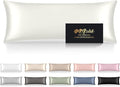Silk Body Pillow Cases, Mulberry Silk Body Pillow Cover with Zipper, Smooth, Anti Acne, Cooling Sleep Both Sides Natural Silk Satin 20x54 Body Pillowcase, Gifts for Women Men, Ivory