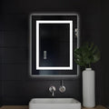 16x20 Inch LED Bathroom Mirror Frameless Vanity Mirror with Lights Backlit and Frontlit Dimmable Anti-Fog (Auto Off) Memory Makeup Wall Mirror for Bedroom Cloakroom Living Room
