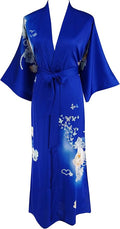 Ledamon Women's Kimono Long Robe - Classic Floral Bathrobe Nightgown