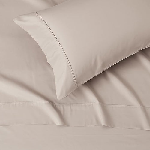 Amazon Basics Lightweight Super Soft Easy Care Microfiber 3-Piece Bed Sheet Set with 14-Inch Deep Pockets, Twin XL, Taupe, Solid