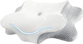 Cervical Neck Pillow for Sleeping, Dual Height Contour Memory Foam Pillow for Neck Pain Relief & Support, Orthopedic Butterfly Pillow for Side, Back & Stomach Sleepers – Cooling Washable Cover