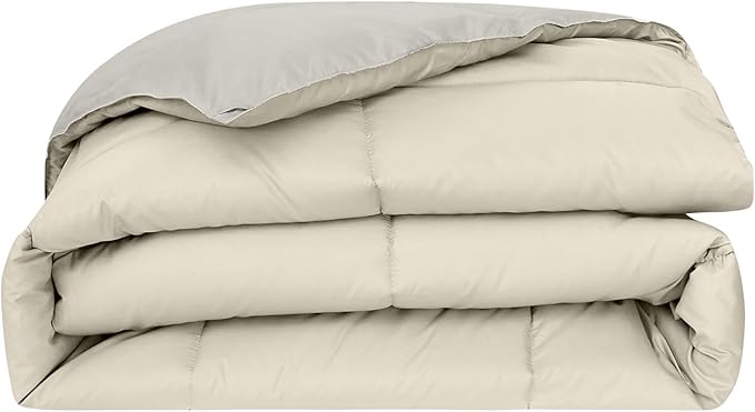 Modern Threads Down Alternative Reversible Comforter Ivory/Taupe Queen
