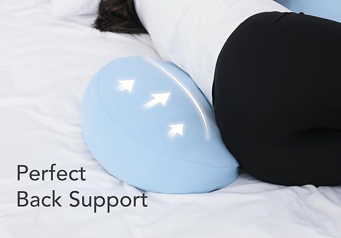 Pregnancy Pillow for Sleeping Memory Foam Maternity Pillow for Side Sleepers, Adjustable Travel Wedge Pillow Support for Back, Belly, and HIPS for Pregnant Women,Cooling Silk Blue
