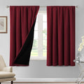 H.VERSAILTEX 100% Blackout Curtains for Bedroom Thermal Insulated Blackout Curtains 63 Inches Long Rod Pocket Window Drapes for Living Room with Black Liner 2 Panels Set, Burgundy