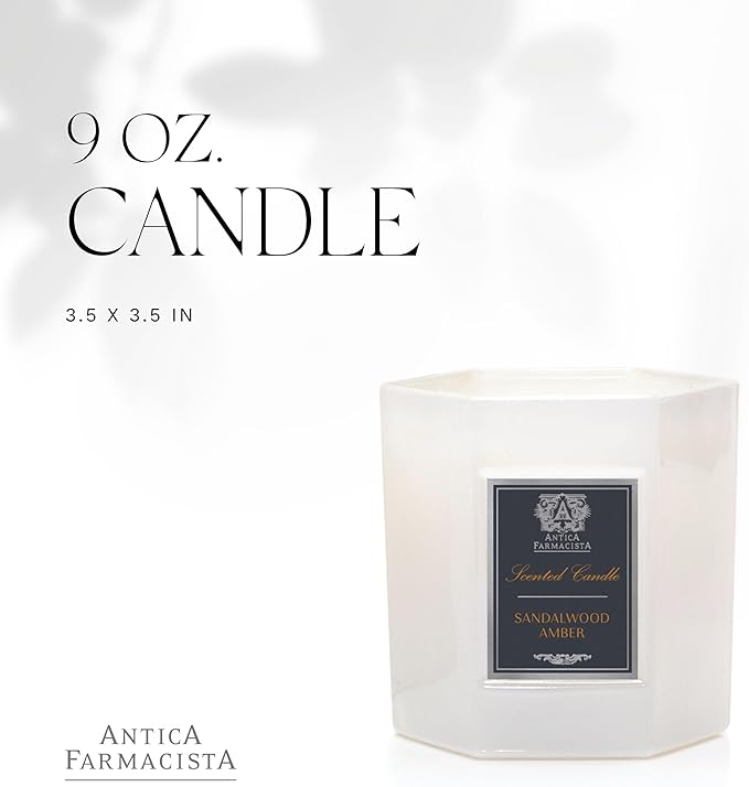 Antica Farmacista Luxury Scent Candle - Decorative Home Candle - Long-Lasting & Premium Scented - Luxury Gift - Sandalwood Amber, 9 oz