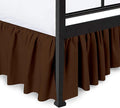 Ruffled Bed Skirt with Split Corners, Chocolate, King 18 Inch Drop Bedskirt, Hotel Quality Brushed Microfiber Wrinkle Free Dust Ruffle Bed Skirt King Size
