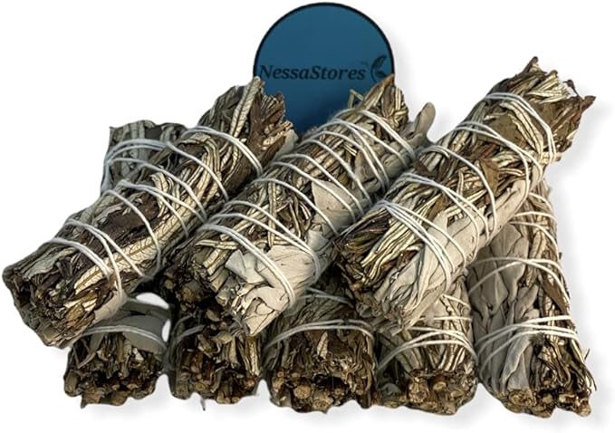 NESSASTORES - White Sage + Yerba Santa Smudge Stick Incense 4" Bundle #JC-152 (16 pcs)