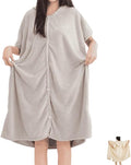 Women’s Cozy Hooded Textured Grid Bathrobe – Soft Lightweight Loungewear Robe with