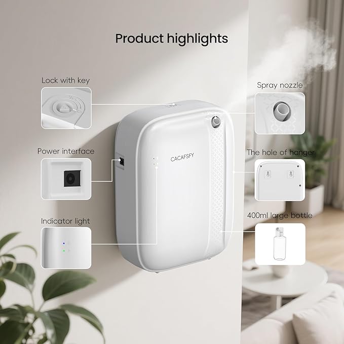 Waterless Essential Oil Diffuser,(2 * 50ml Fragrances Included) 3000 Sq.Ft Coverage 400ml Large Capacity Hotel Scent Diffuser,Cold Air Tech, App & Button Control,Scent Diffusers for Home Large Room