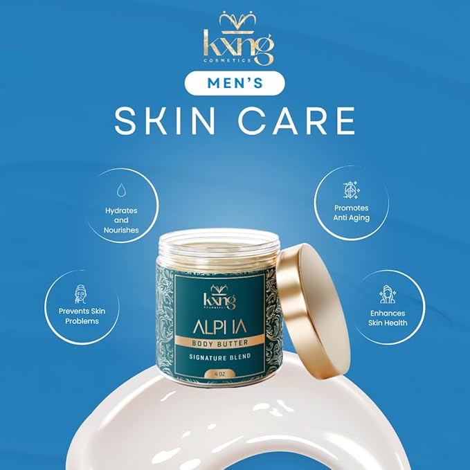 KXNG Whipped Shea Butter Moisturizer, Deep Hydration Body Butter for Men & Women, Silky, Lightweight Body Cream, Cruelty-Free