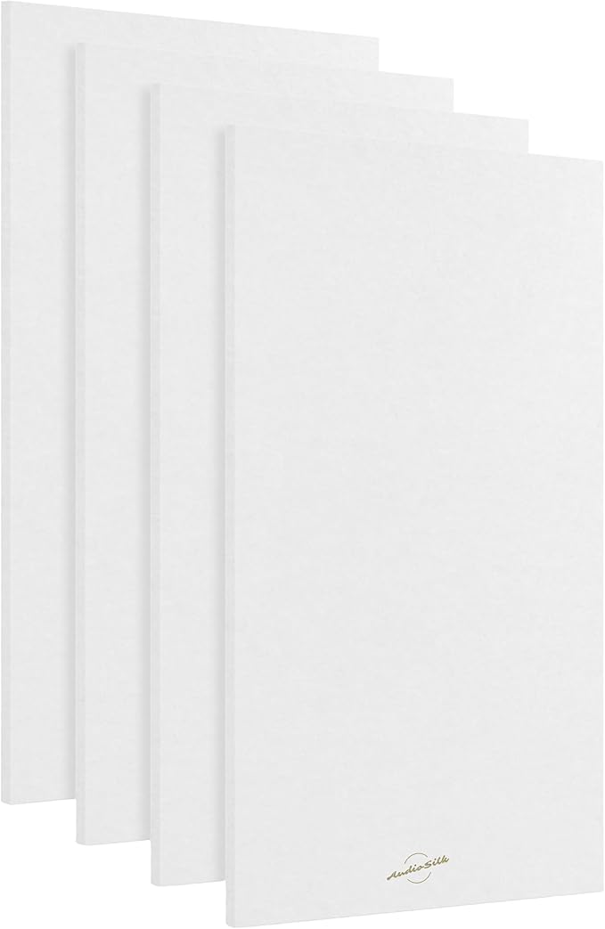 Acoustic Panels, 4 Pack ROOM KIT, Large, 46" x 23", Pure White