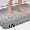 GORILLA GRIP Ultra Soft Plush Bathroom Rugs with Textured Rubber Backing, 40 x 24 Absorbent Quick Dry Bath Mat, Machine Washable Shower Mats, Home Décor Accessories Bathmat Rug Essentials, Grey