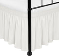 Biscaynebay Wrap Around Bed Skirts with Split Corners for Twin/Twin XL Beds 18" Drop, Ivory Adjustable Elastic Dust Ruffles Easy Fit Wrinkle Resistant Silky Luxurious Fabric Machine Washable