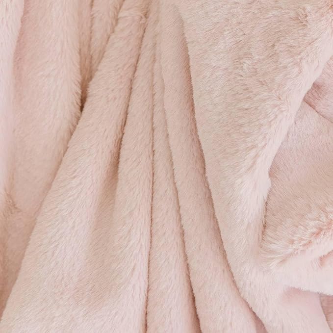 Minky Designs Blossom Pink Minky Blanket – Ultra Soft Faux Fur Throw Blanket for Couch, Bed & Home – Fluffy, Warm & Luxurious – Posh Collection (Medium, 50x60)