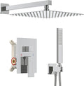 Iriber Chrome Shower System 10 Inch High Pressure Rainfall Shower Head and Shower Faucet Combo Set