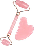 Jade Roller Massage Stick & Gua Sha Set - 100% Natural Stone Facial Massage Tools for Lymphatic Drainage, Anti-Puffiness & Glowing Skin, Spa-Quality Skincare, Gift-Ready Packaging
