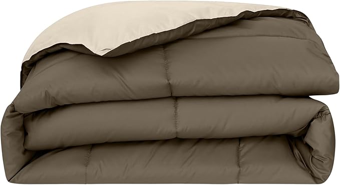 Modern Threads Down Alternative Reversible Comforter Taupe/Champagne California King