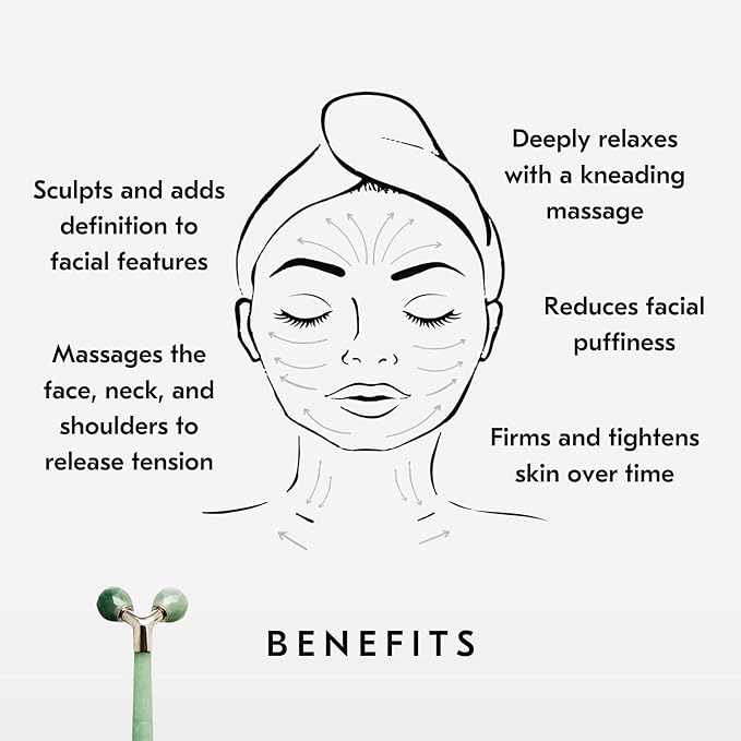 Mount Lai Jade Tension Melting Facial Massager for Face & Neck – Face Roller to Relieve Tension, Soothe Stress, Improve Circulation & Revitalize Skin for Radiant Care