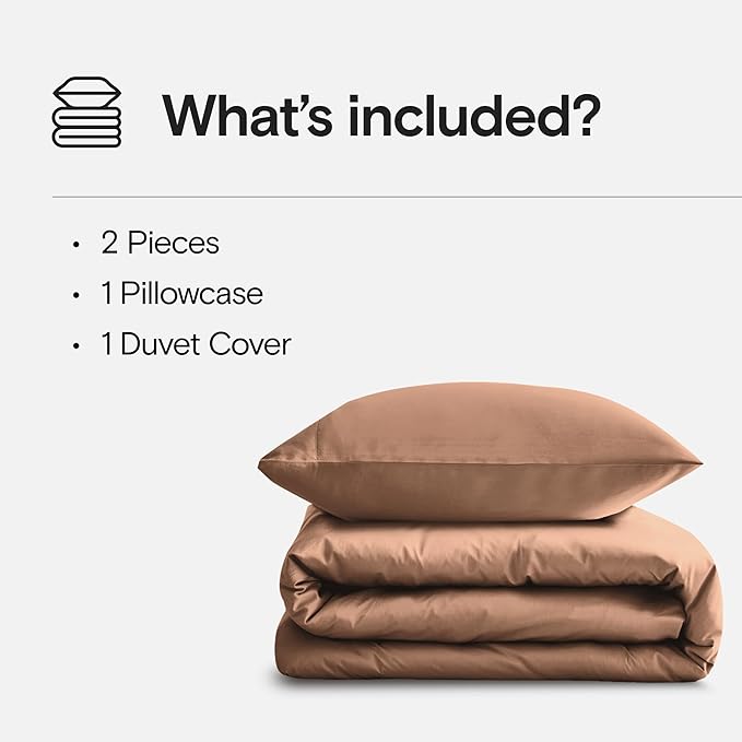 DOZ Duvet Cover Set, 100% Viscose derived from Bamboo, Organically Grown, Buttery Soft, Cooling Duvet Covers, High GSM, 1 Duvet Cover and 1 Pillowcase, 70"x90" (Clay, Twin/Twin XL)