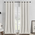 Joydeco White 100% Blackout Curtains 90 Inch 2 Panels, Luxury Thermal White Velvet Curtains for Bedroom Living Room, Soundproof Blackout Window Drapes, Grommet Top (52W x 90L)