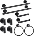 Matte Black Bathroom Hardware Set, Bathroom Towel Holder Bar Set 10 Pieces, SUS304 Stainless Steel Bathroom Towel Rack Set Wall Mounted-16 Inch Towel Bar, Toilet Paper Holder, Towel Hooks, Towel Ring